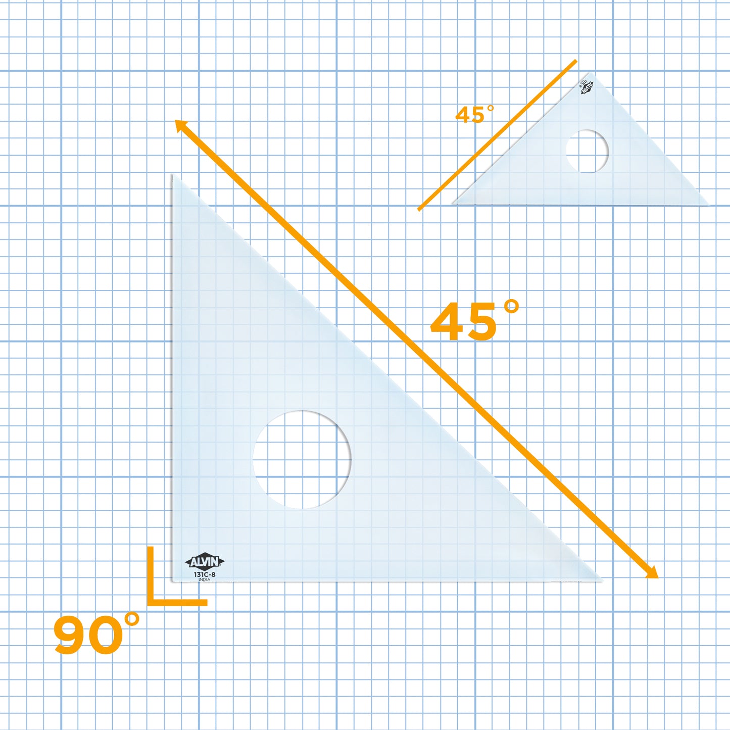 Professional Drafting Triangle (Clear) 30/60 45/90