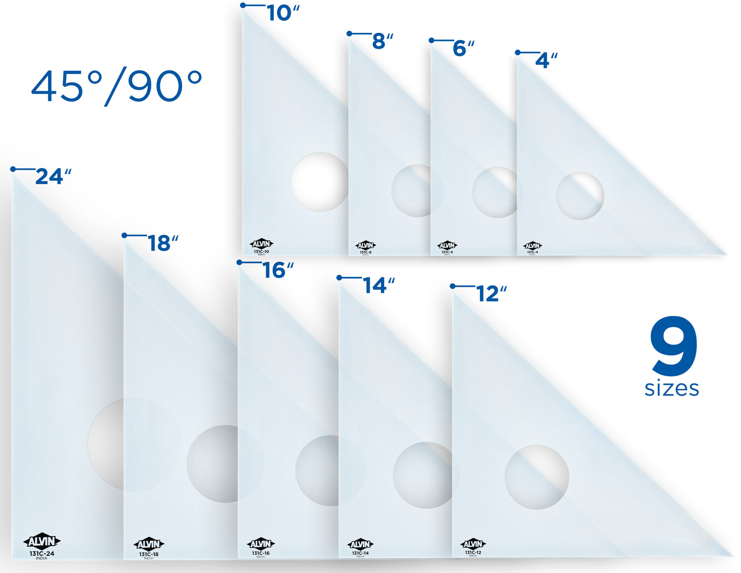 Professional Drafting Triangle (Clear) 30/60 45/90