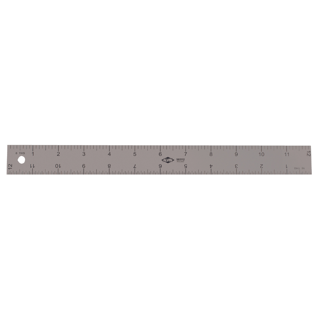 Alvin Alum Ruler 12" 8ths & 16ths