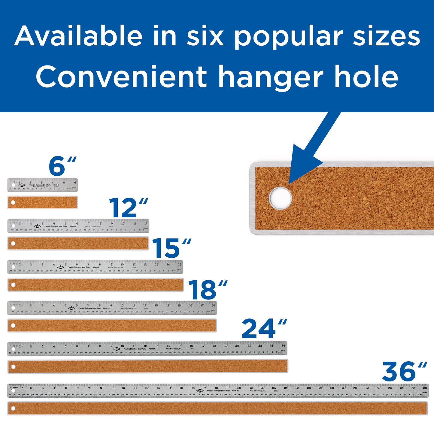 Alvin Stainless Steel Flex Ruler - Textile Art Gauges & Rulers