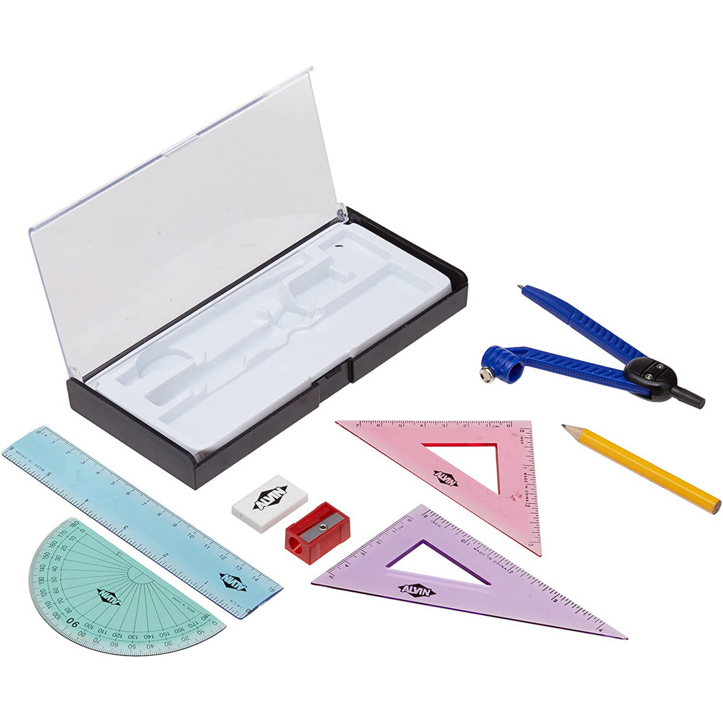 Alvin 8-Piece Compass & Geometry Set - Drafting Compasses