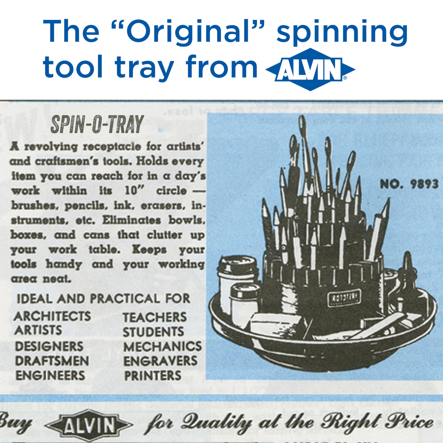 Spin-O-Tray Rotating Supply Organizer