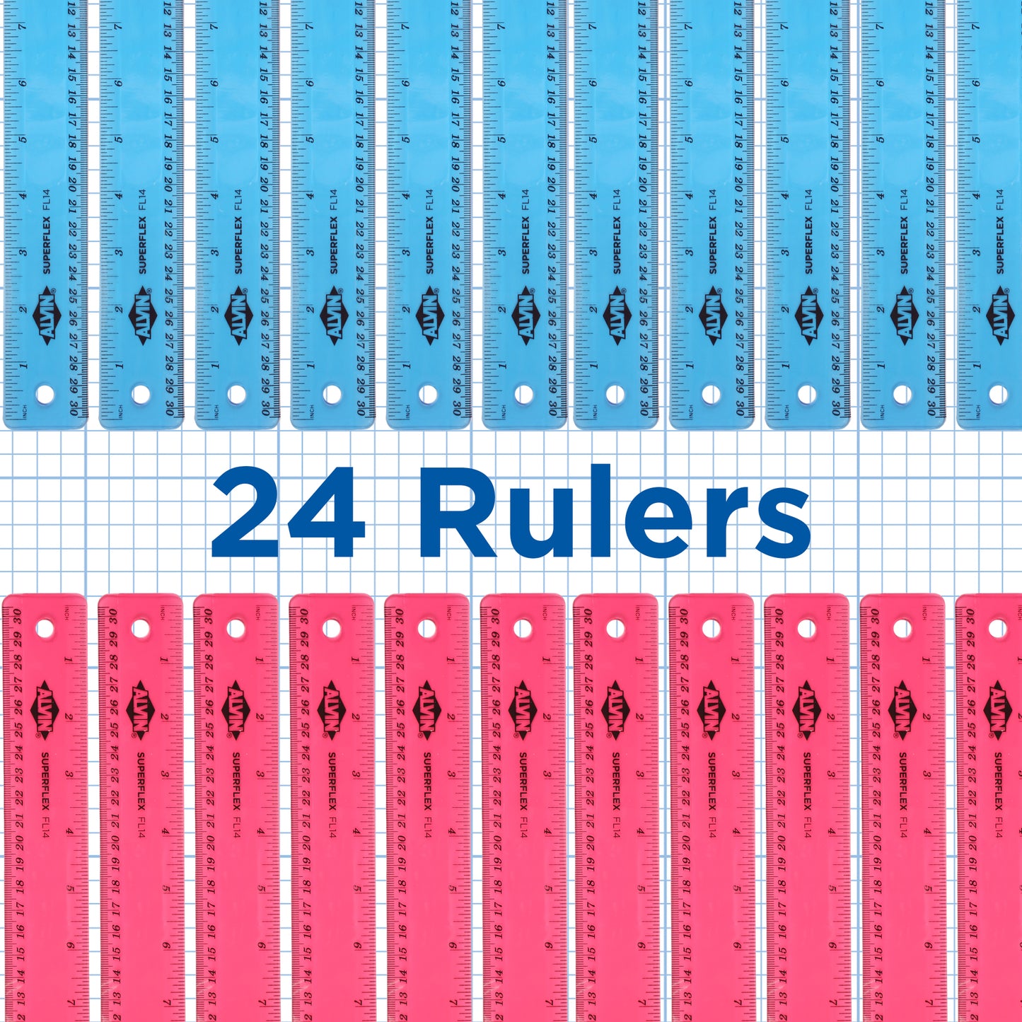 Superflex Plastic Ruler 12" - 24-Pack