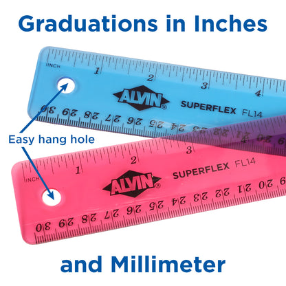Superflex Plastic Ruler 12" - 24-Pack