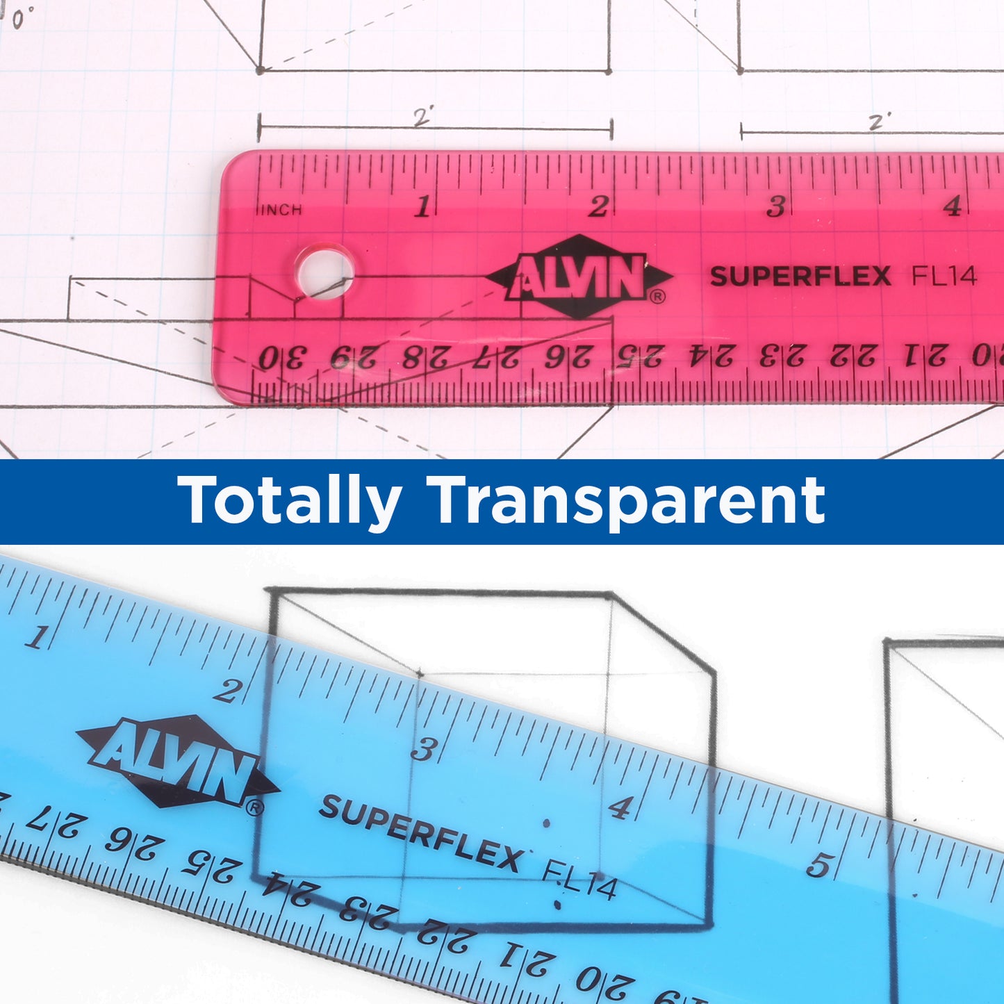 Superflex Plastic Ruler 12" - 24-Pack
