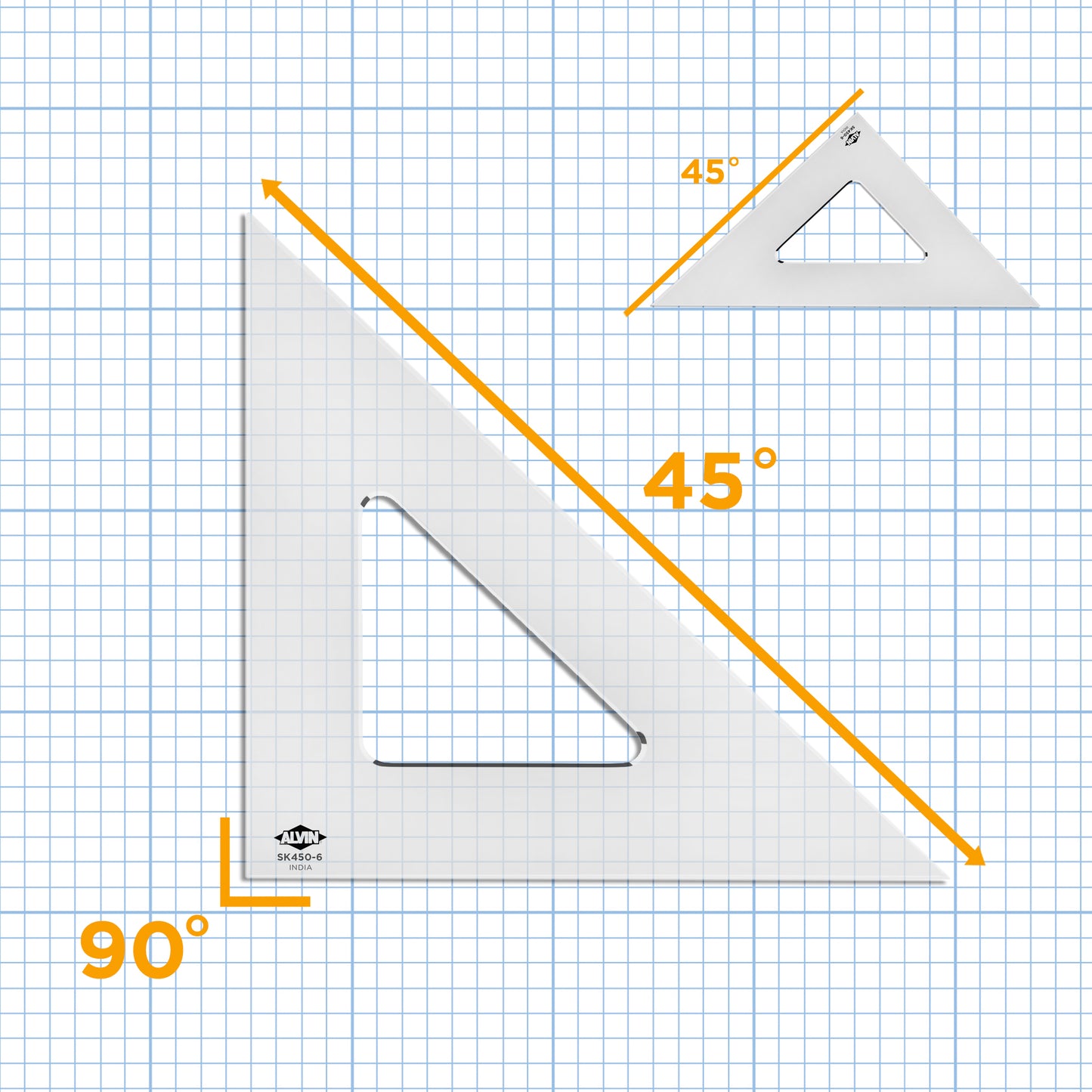 Professional Drafting Triangle (Smoke Tint) 30/60 45/90