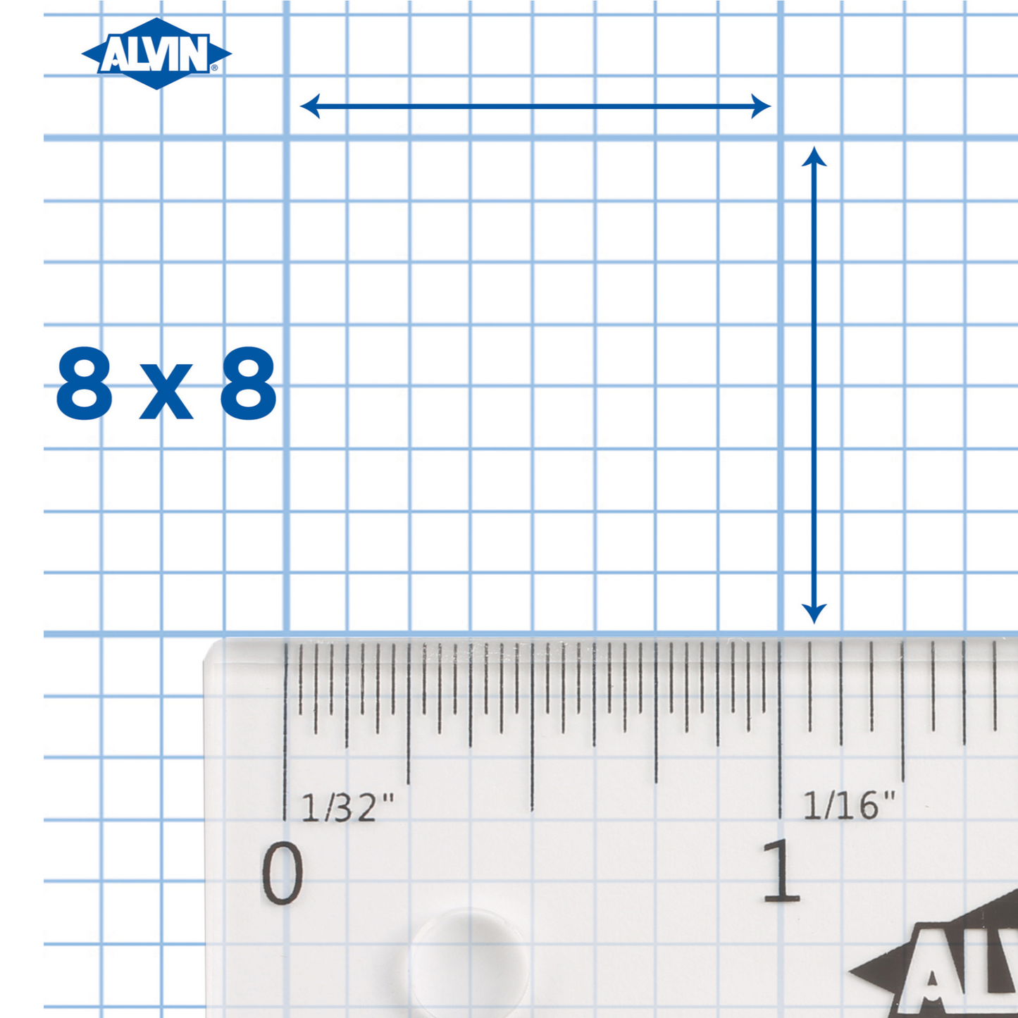 Cross Section Graph Paper Pad / 50 Sheet available in 4x4, 8x8 or 10x10 Grid