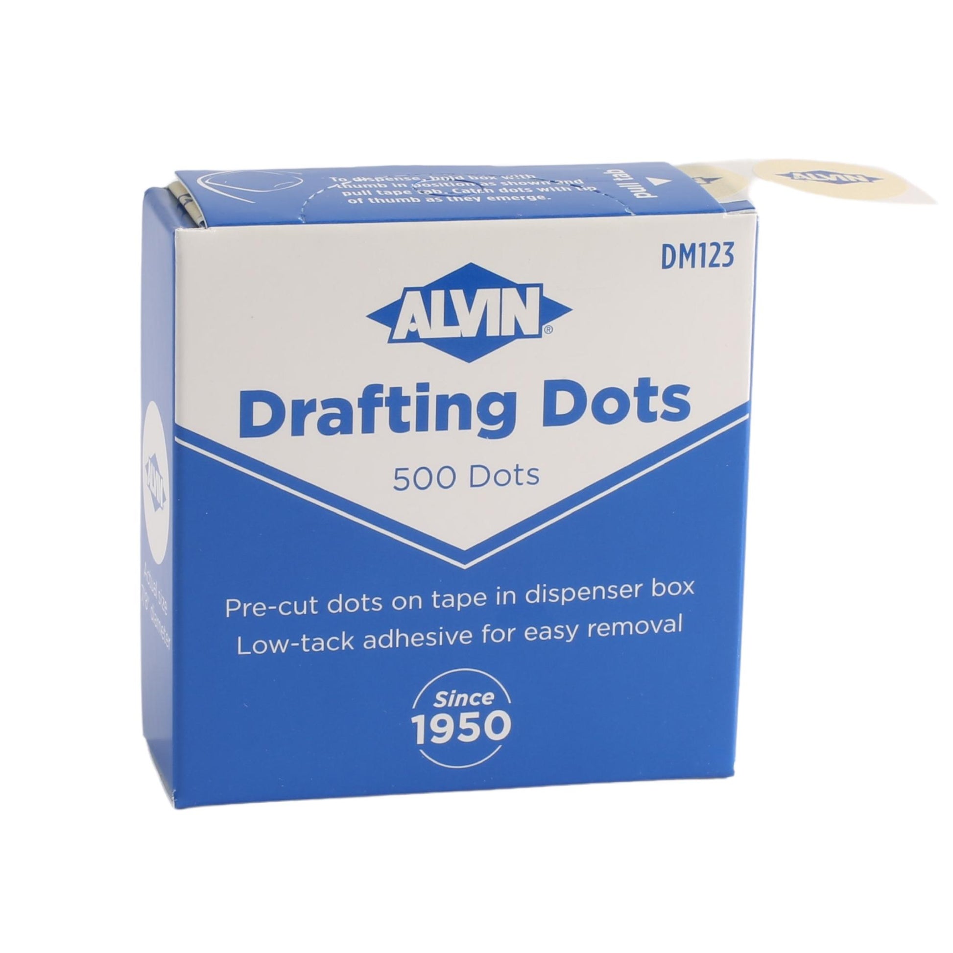 ALVIN DM123 Drafting Dots Pre-cut dots on tape in dispenser box low-tack adhesive for easy removal