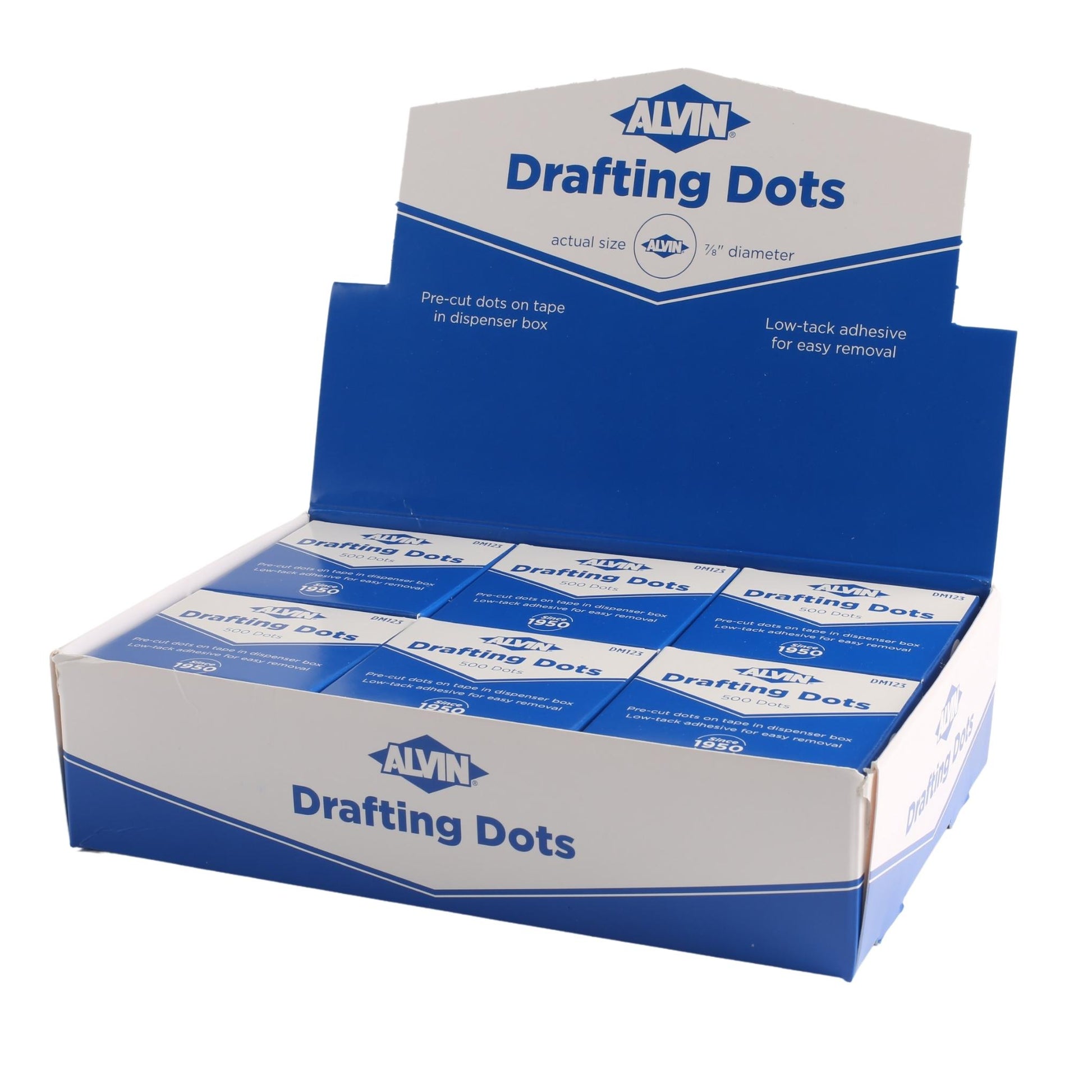 ALVIN Drafting Dots Model DM123 Low Tack Adhesive, Ideal for Drafting,  Tracing, Drawing, and Household Use, Easy Removal with No Residue - 500  Dots
