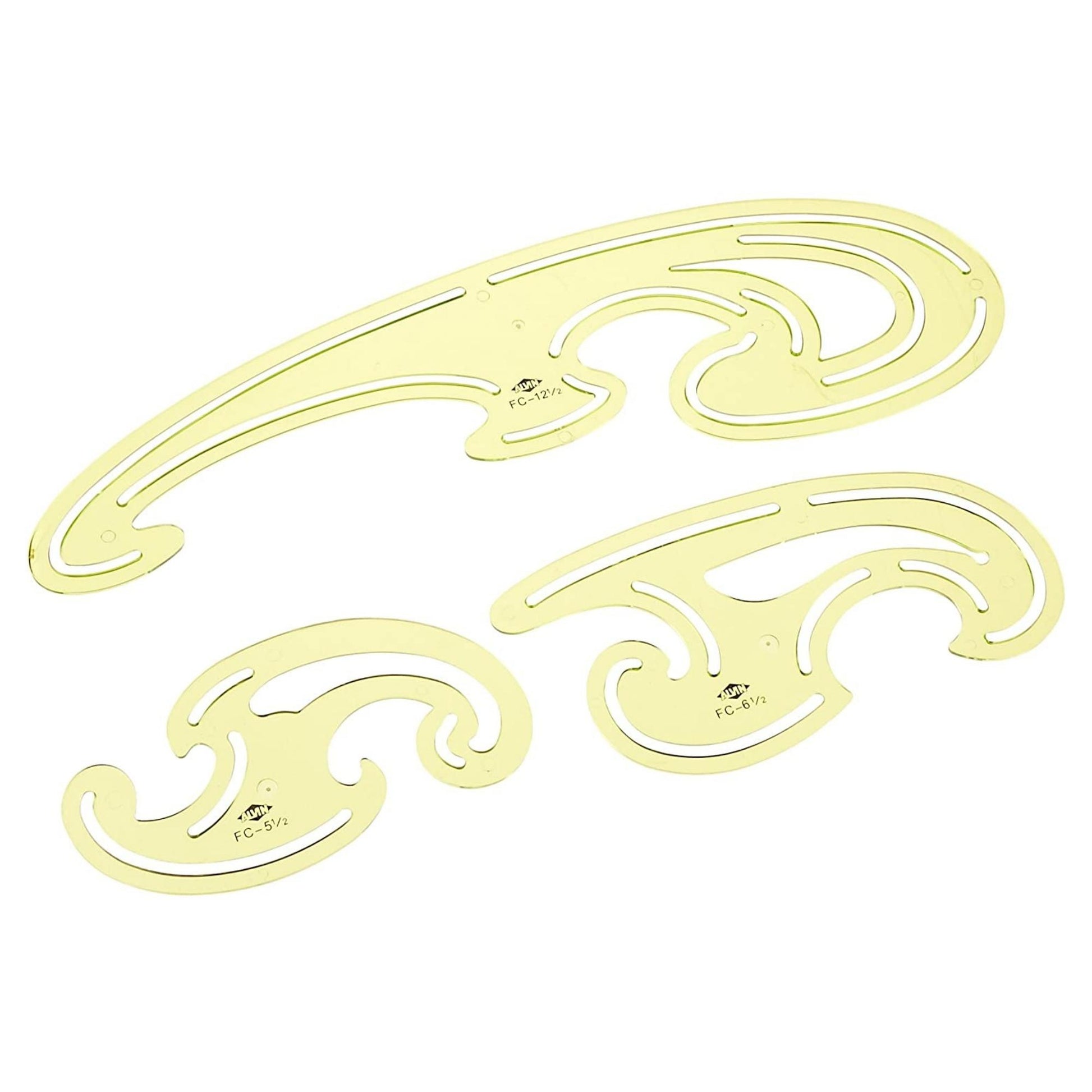 Alvin French Curve set of 3