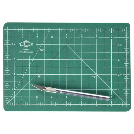 Alvin Cutting Mat Kit with Art Knife 6"x8.5" - Cutting Mats